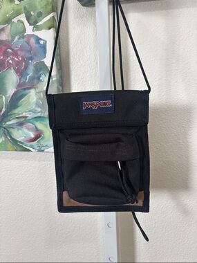 Jansport Black Crossbody Belt Bag with Brown Accent